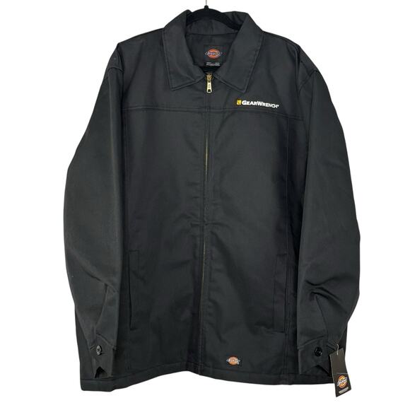 NWT Dickies Chore Coat Jacket Zip Up Embroidered GearWrench Logo Black Size XXL - Picture 1 of 8